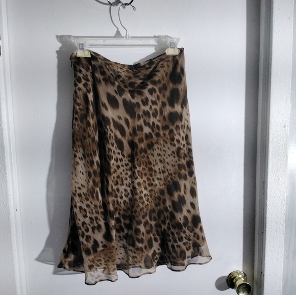 Ladies Refaella Petites Brown Skirt With Lining Sz 10 Slight Snag Right Side - Picture 2 of 4